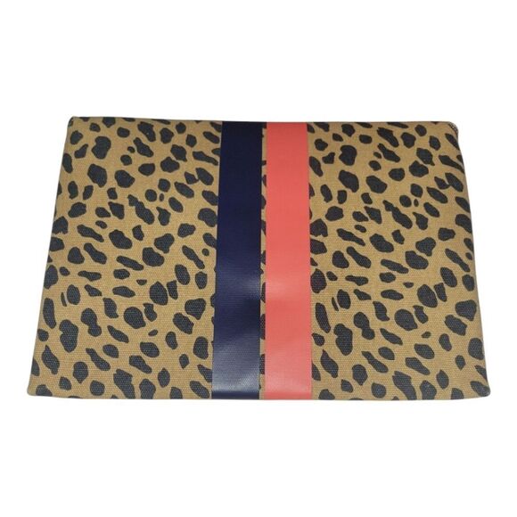 Stella & Dot Leopard Print Slim Clutch Bag with Stripes - Picture 2 of 5